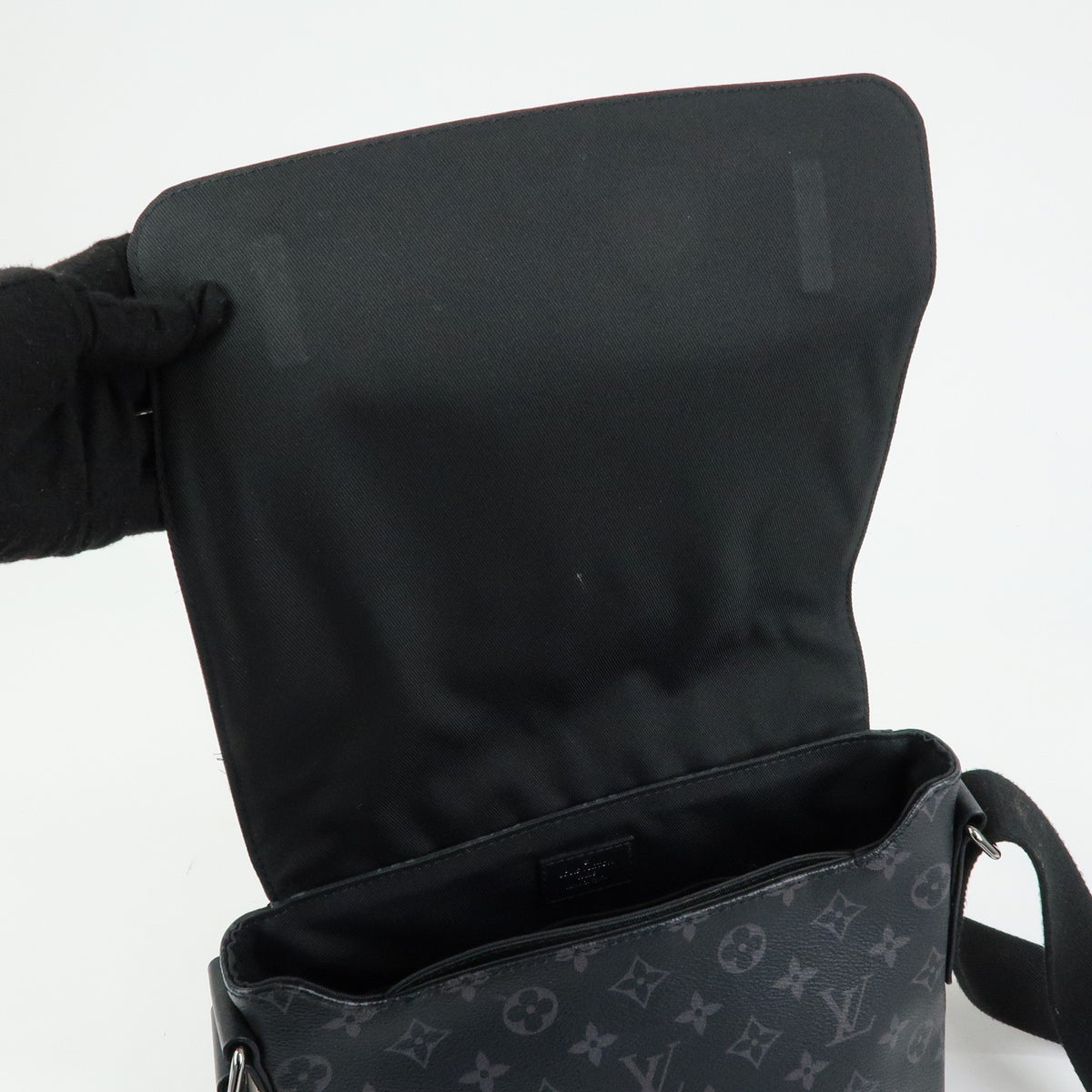 Louis Vuitton District Messenger Monogram Eclipse Canvas, Gray, Canvas, Handbag