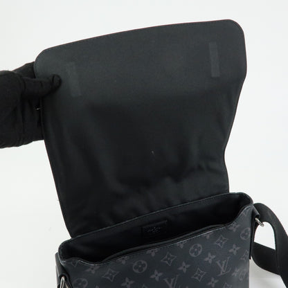 Louis Vuitton District Messenger Monogram Eclipse Canvas, Gray, Canvas, Handbag