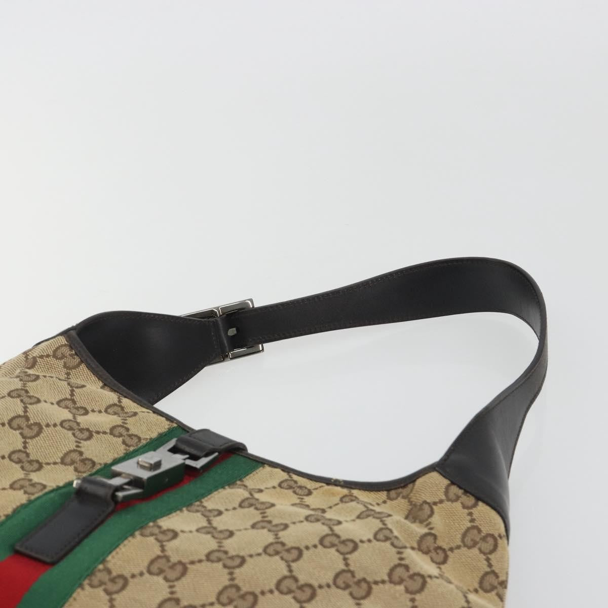 Gucci Web Jackie O Hobo GG Canvas, Beige, Canvas, Shoulder Bag