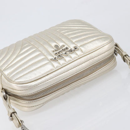 Prada Camera Diagramme Quilted Leather, Metallic, Leather, Shoulder Bag