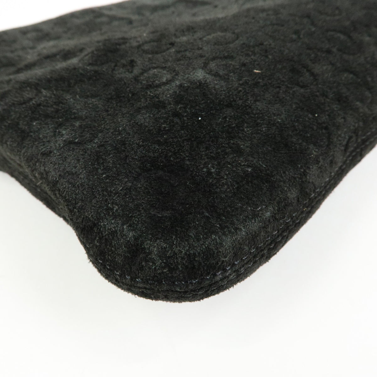 Celine C Macadam Shoulder Suede, Black, Suede, Handbag