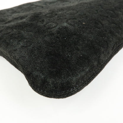 Celine C Macadam Shoulder Suede, Black, Suede, Handbag