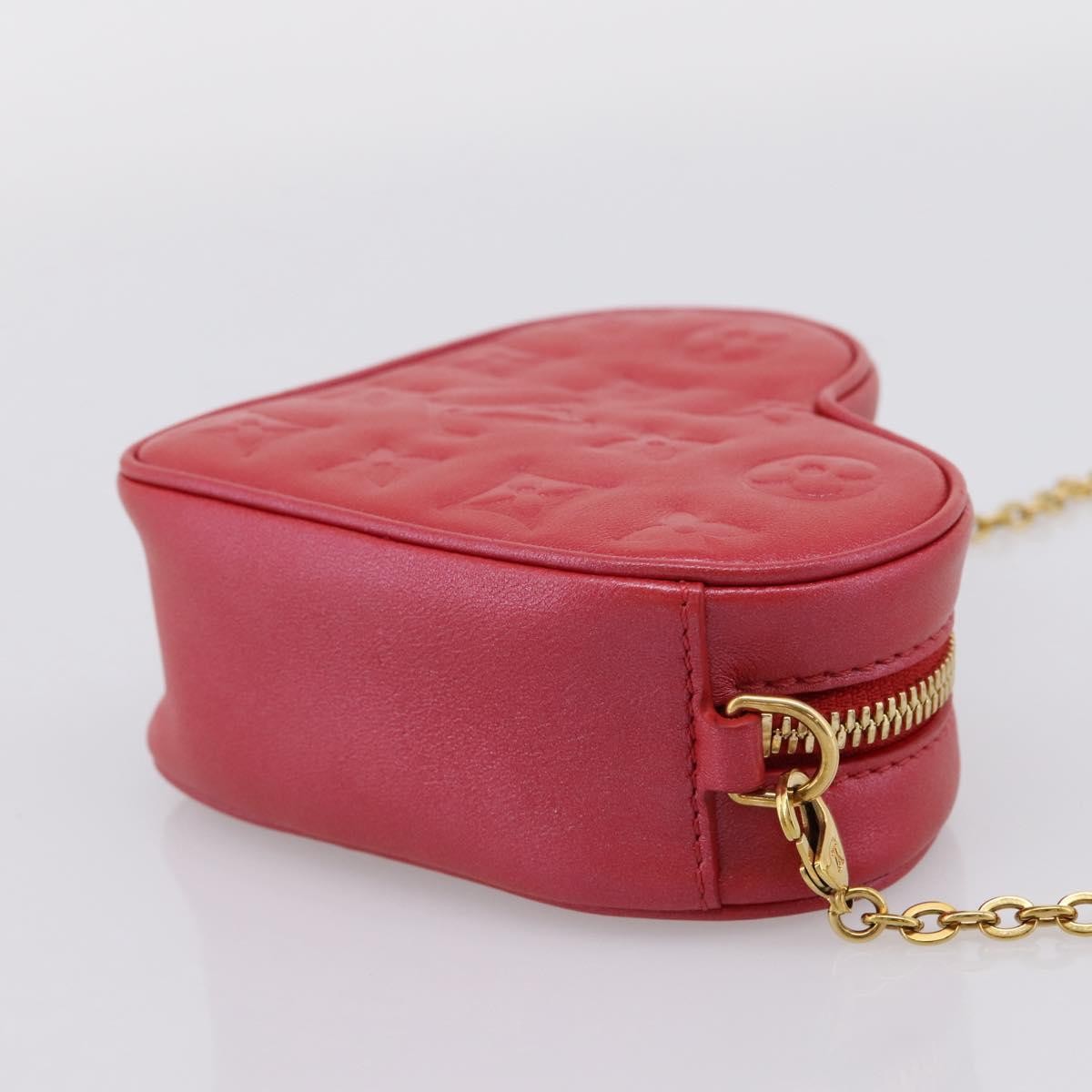 Louis Vuitton Coeur Heart on Chain Monogram Embossed Lambskin, Red, Leather, Clutch