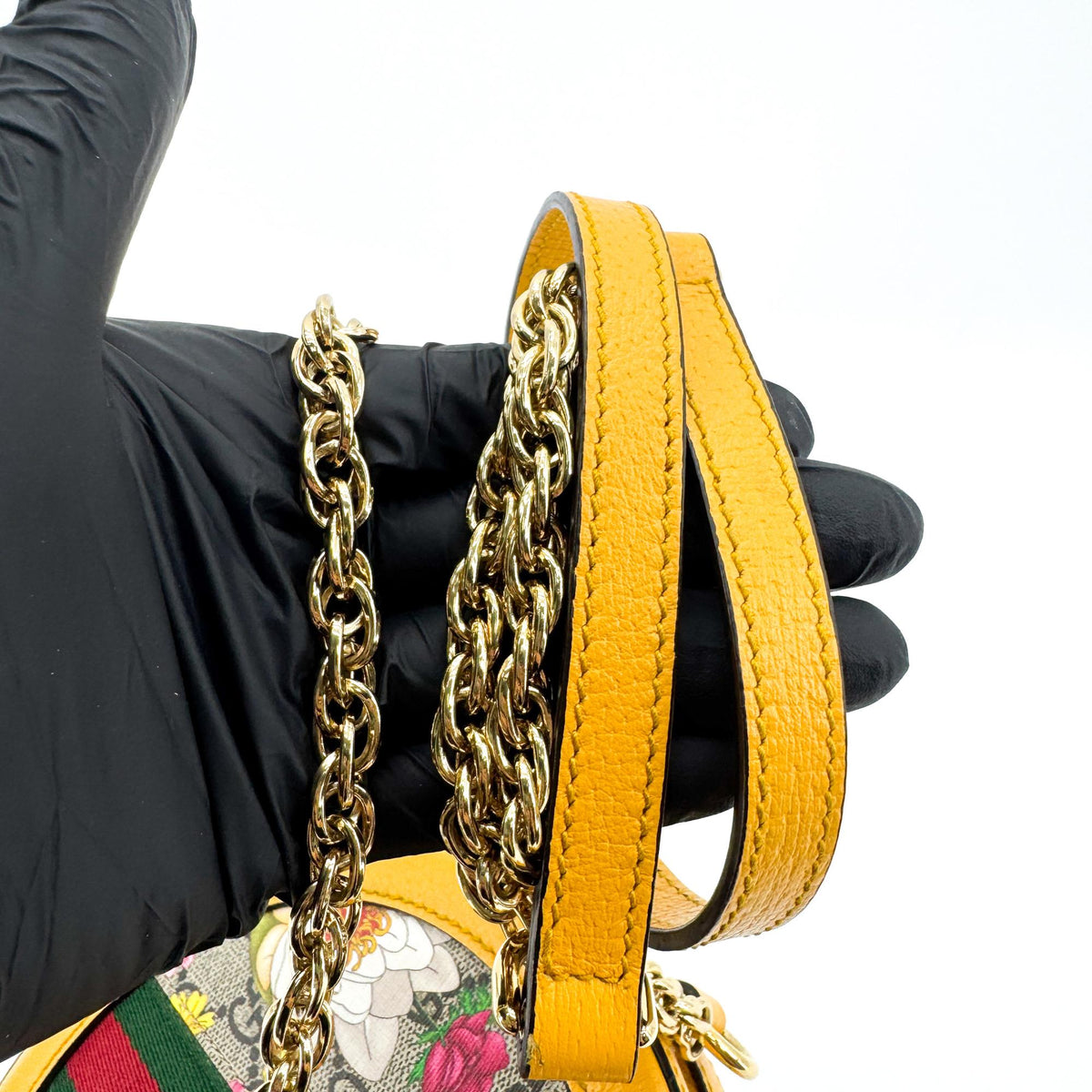 Gucci Ophidia Round Flora GG Coated Canvas, Beige, Canvas, Shoulder Bag