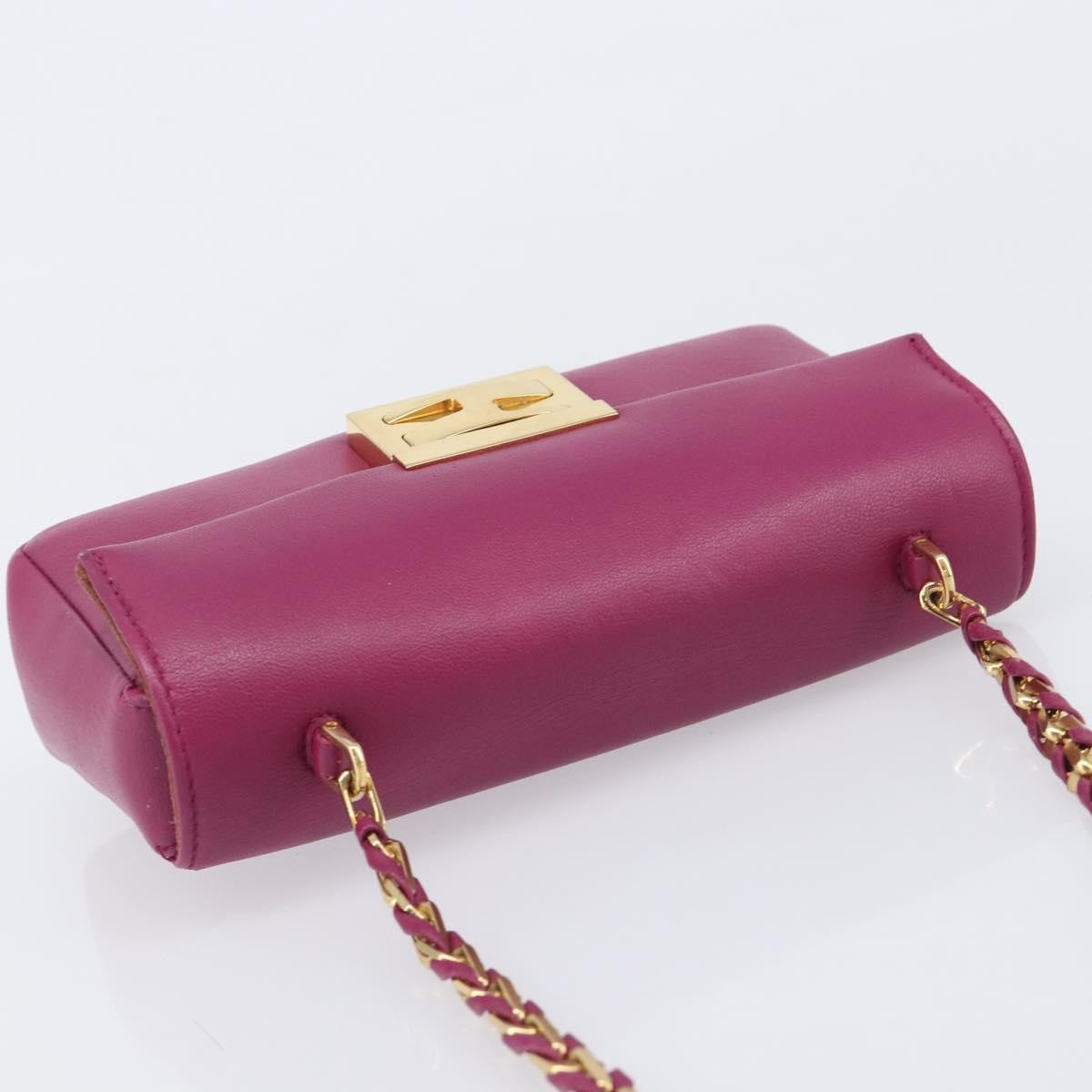 Fendi Be Baguette Flap Leather, Pink, Leather, Handbag