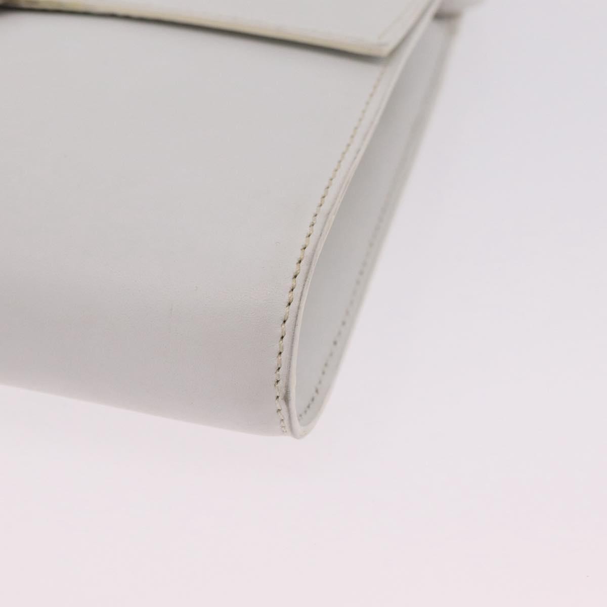 Celine Vintage Circle Logo Leather, White, Leather, Crossbody Bag
