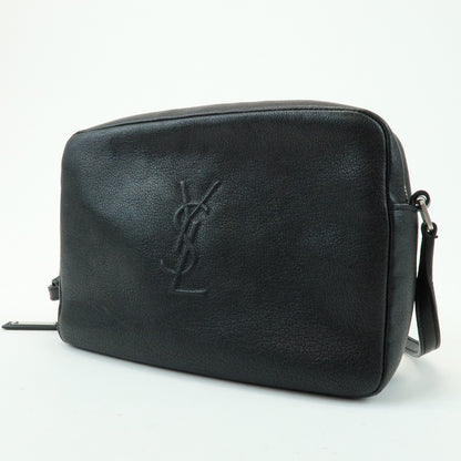 Saint Laurent Lou Camera Leather, Black, Leather, Handbag