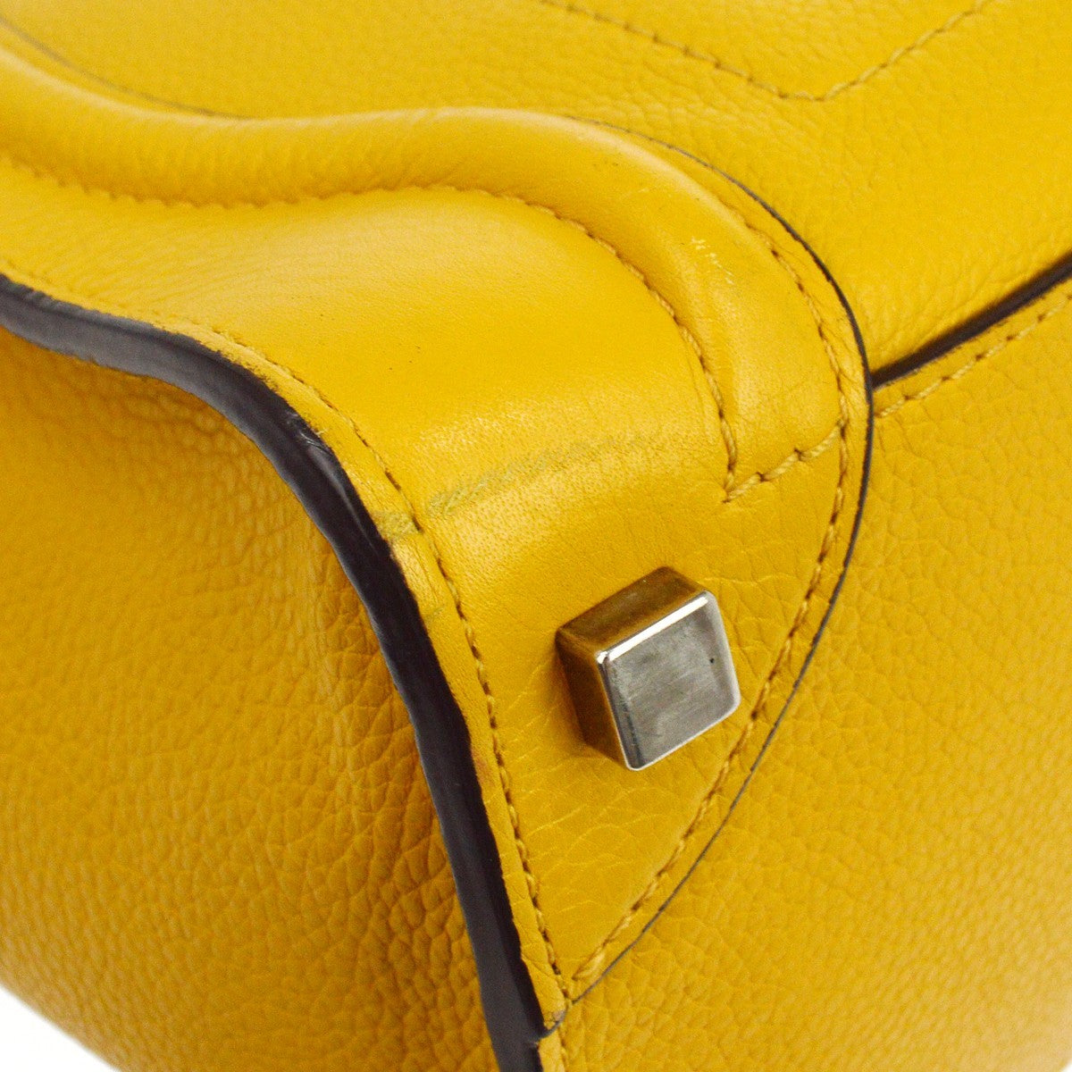 Celine Luggage Smooth Leather, Yellow, Leather, Handbag