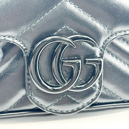 Gucci GG Marmont Flap Matelasse Leather, Black, Leather, Handbag