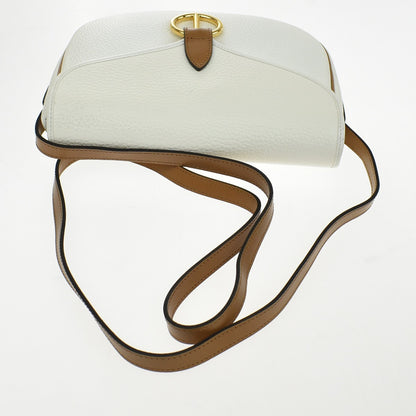 Christian Dior Vintage CD Flap Leather, White, Leather, Shoulder Bag