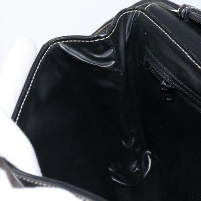 Celine Vintage Circle Logo Leather, Black, Leather, Crossbody Bag