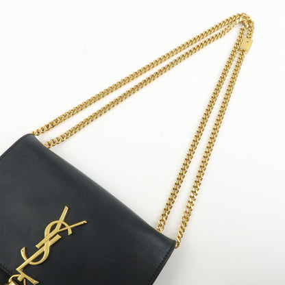 Saint Laurent Classic Monogram Tassel Leather, Black, Leather, Crossbody Bag