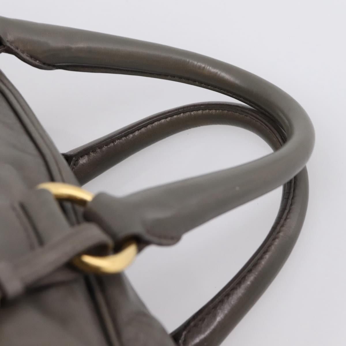 Prada Convertible Bauletto Vitello Shine, Gray, Leather, Handbag