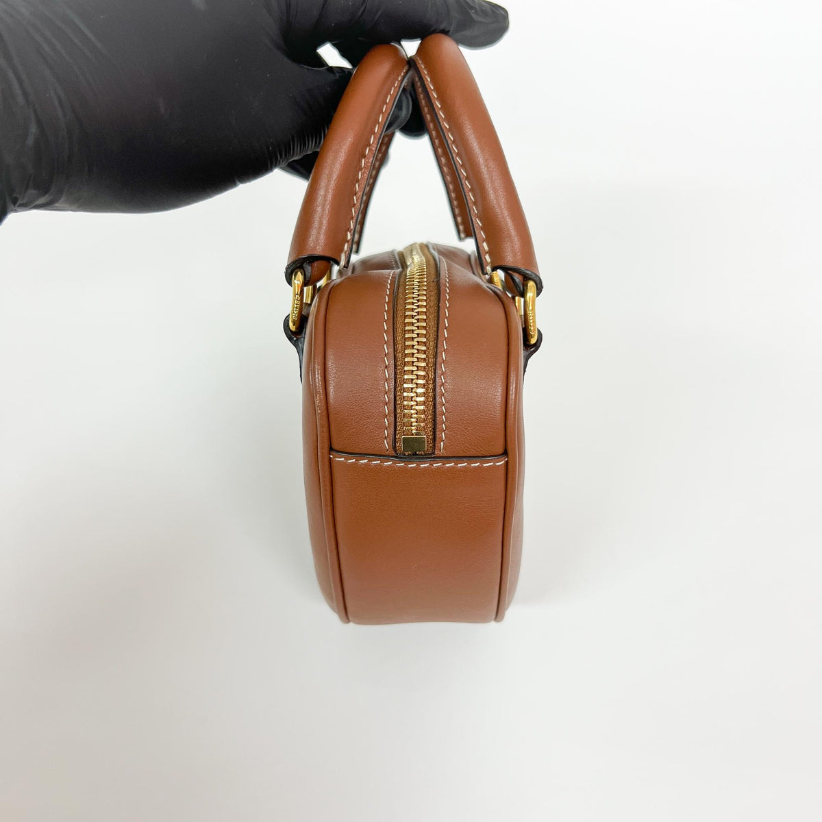 Celine Heart Leather, Brown, Calfskin, Handbag