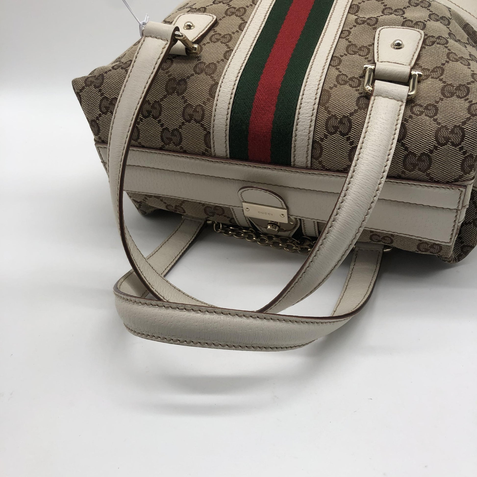 Gucci Treasure Boston GG Canvas and leather, Beige, Canvas, Handbag