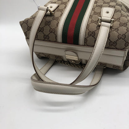 Gucci Treasure Boston GG Canvas and leather, Beige, Canvas, Handbag