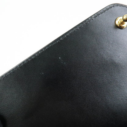 Gucci Rajah Chain Leather, Black, Leather, Tote Bag