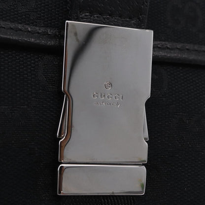 Gucci Buckle Waist GG Canvas, Black, Canvas, Handbag