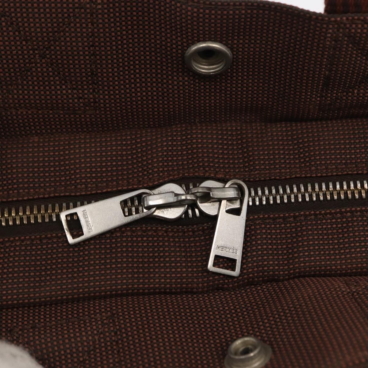 Hermes Fourre-tout Herline Canvas, Brown, Canvas, Tote Bag