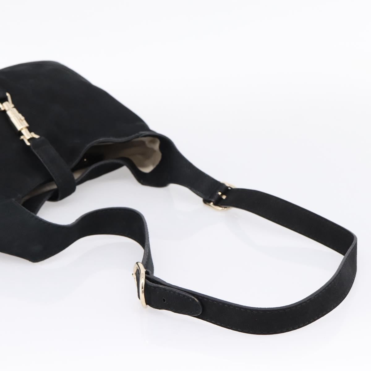 Gucci Jackie O Suede, Black, Leather, Handbag