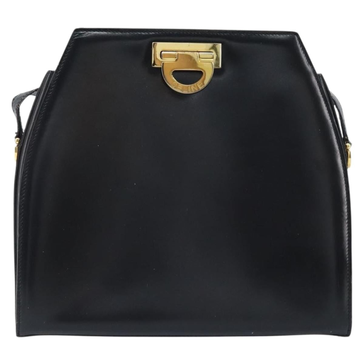 Celine Vintage Leather, Black, Leather, Shoulder Bag