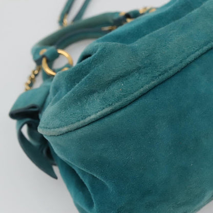 Miu Miu Shoulder Bag Suede leather, BLUE, SUEDE, Shoulder bag