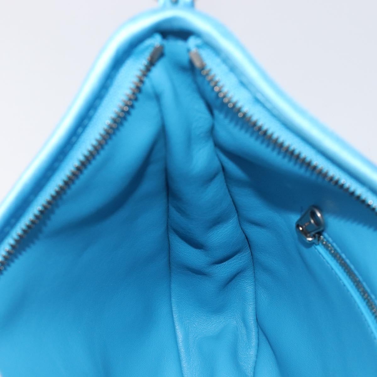 Balenciaga Leopolda Satin, Blue, Satin, Shoulder Bag