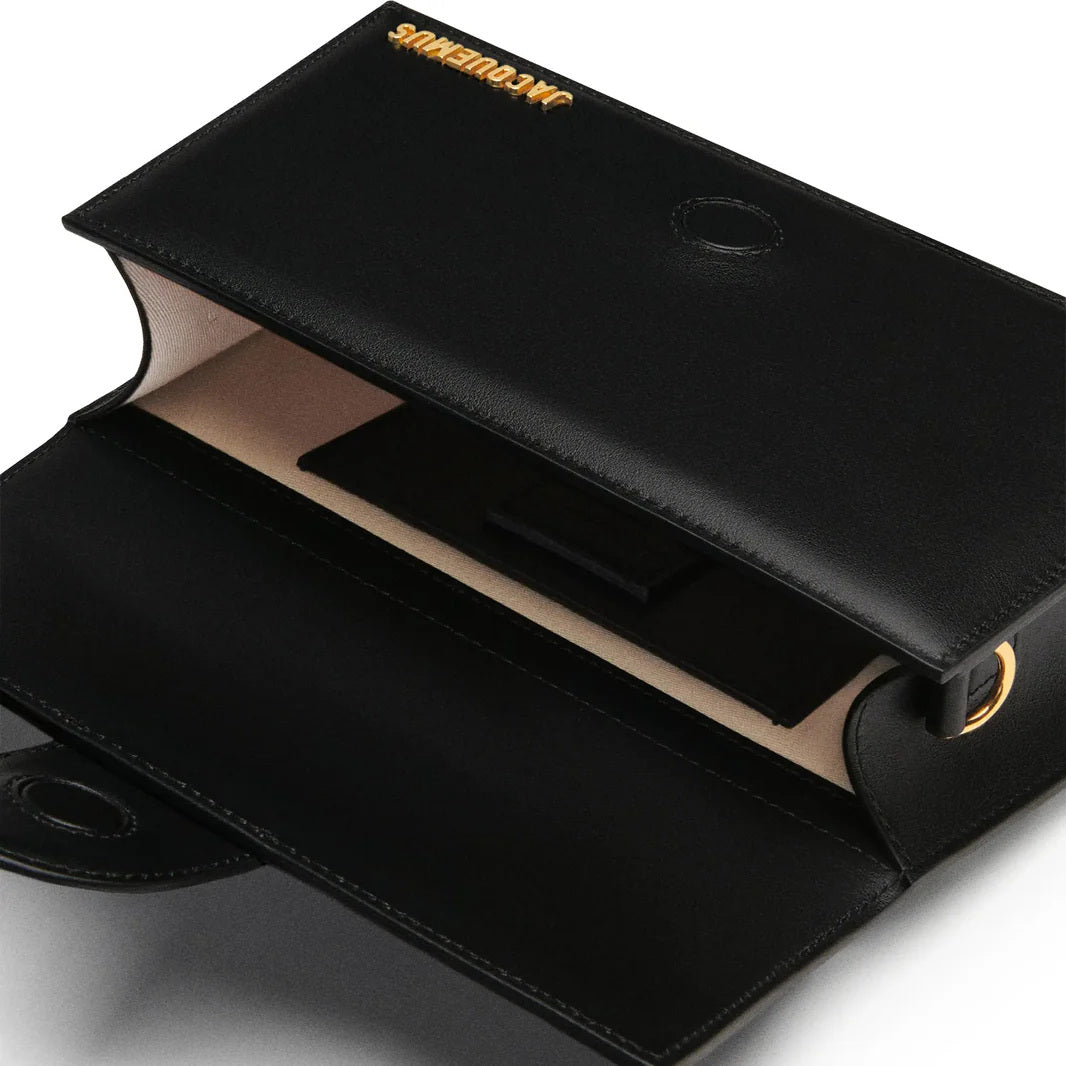 Jacquemus Le Grand Bambino Flap Leather, Black, Leather, Handbag