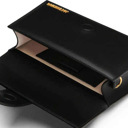 Jacquemus Le Grand Bambino Flap Leather, Black, Leather, Handbag
