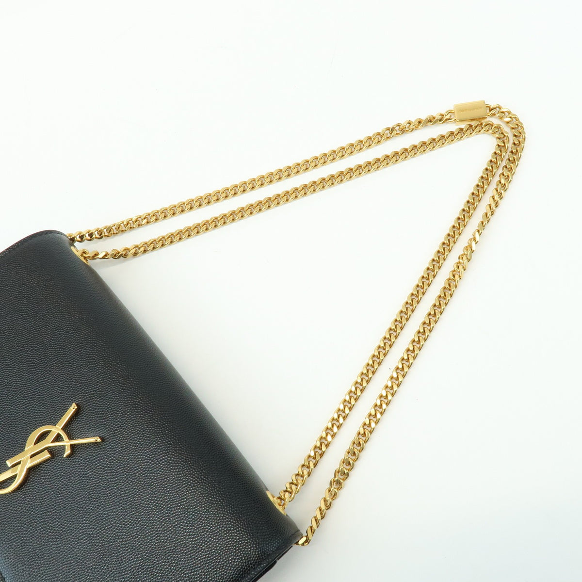 Saint Laurent Classic Monogram Leather, Black, Leather, Crossbody Bag