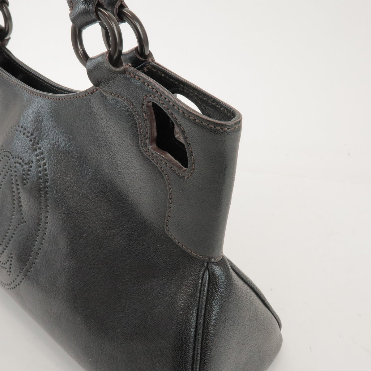 Cartier Marcello Leather, Black, Leather, Handbag