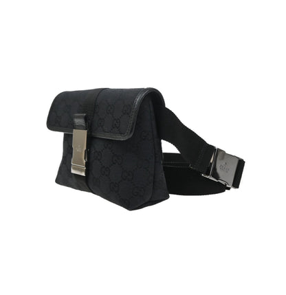 Gucci Buckle Waist GG Canvas and leather, Black, Canvas, Clutch