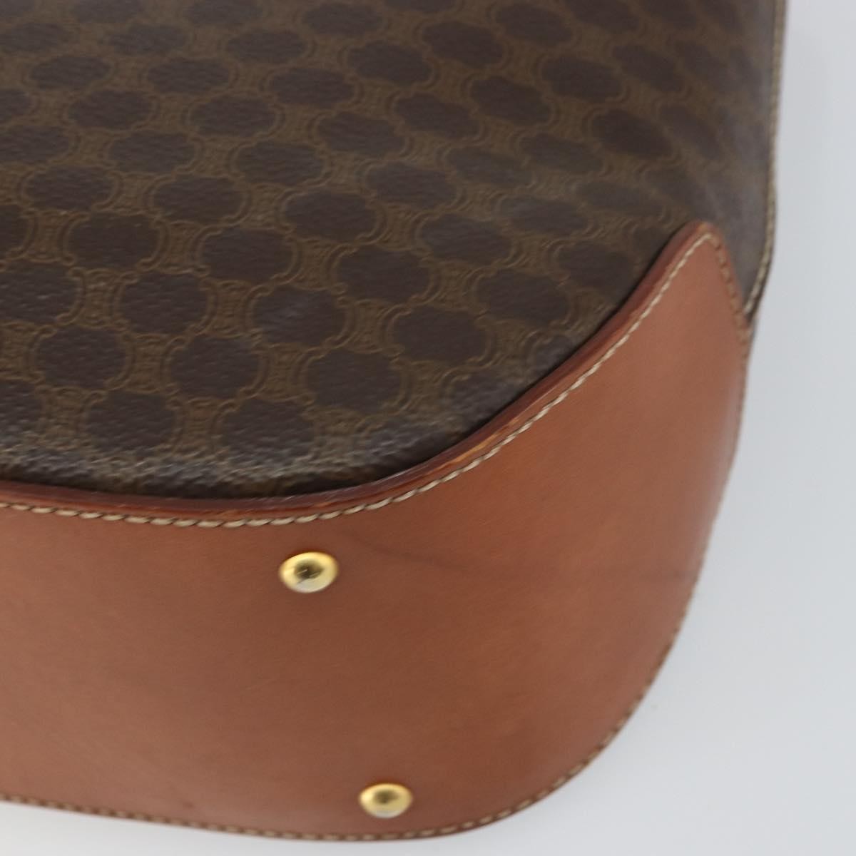 Celine Vintage Macadam Canvas, Brown, Canvas, Handbag