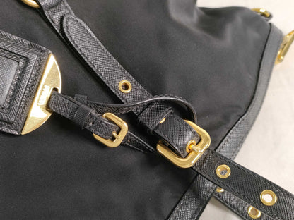 Prada cabas tessuto Nylon, Black, Nylon, Handbag