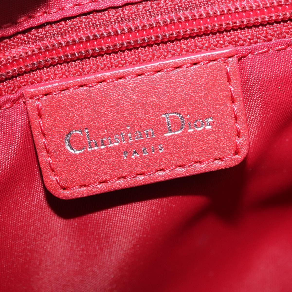 Christian Dior Vintage Street Chic Diorissimo Canvas with Leather, Red, Canvas, Shoulder Bag