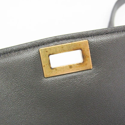 Celine Classic Box Smooth Leather, Gray, Leather, Handbag
