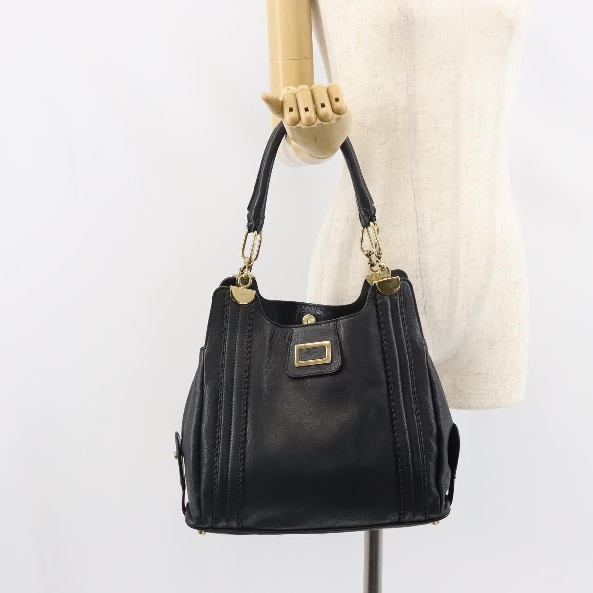 Chloe Irène Leather, Black, Leather, Tote Bag
