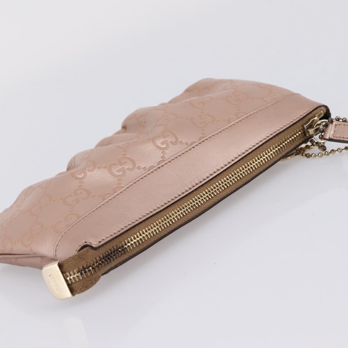 Gucci Heart Wristlet Guccissima Leather, Pink, Leather, Clutch