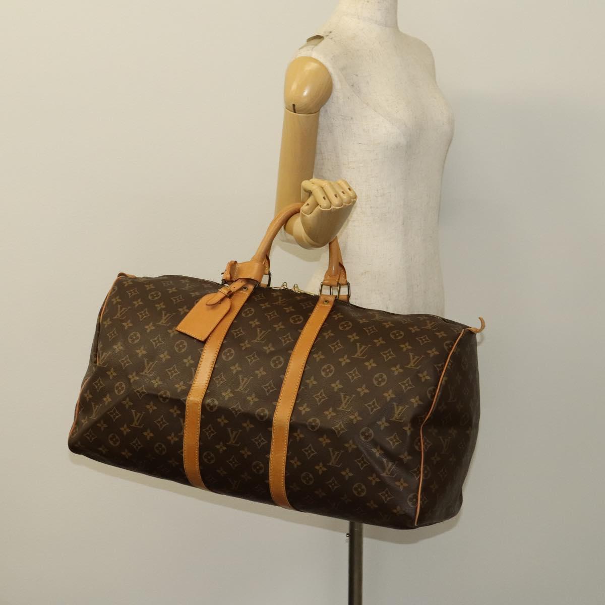 Louis Vuitton Keepall Bag Monogram Canvas, BROWN, CANVAS, Travel bag