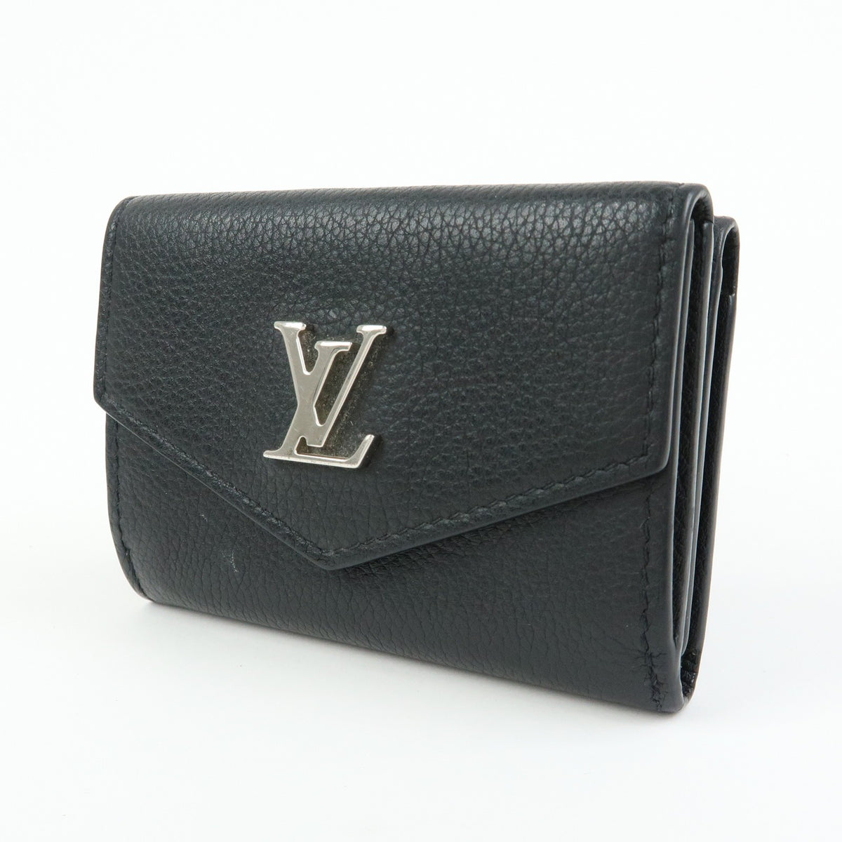 Louis Vuitton Lockmini Leather, Black, Leather, Wallet
