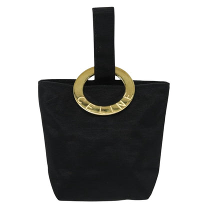 Celine Circle Logo Pouch Nylon, Black, Nylon, Clutch