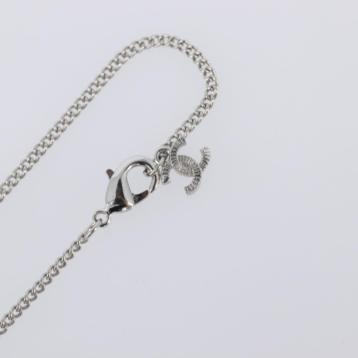 Chanel CC Ball Drop Pendant Metal with Crystals, Silver, Metal, Necklace