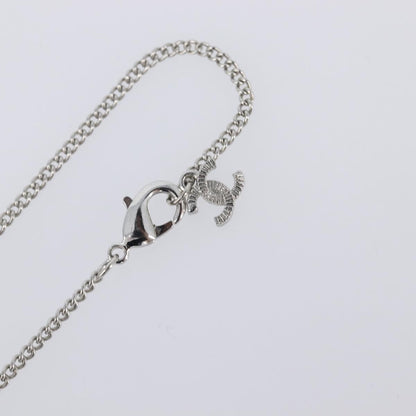 Chanel CC Ball Drop Pendant Metal with Crystals, Silver, Metal, Necklace
