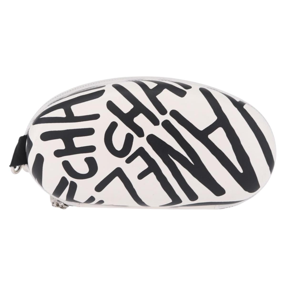 Chanel Coco Neige Zip Around Sunglasses Case with Chain Printed Leather, White, Leather, Sunglasses
