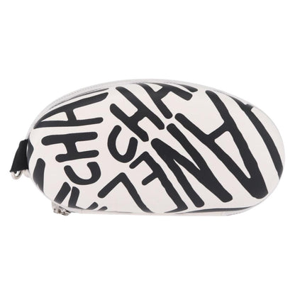 Chanel Coco Neige Zip Around Sunglasses Case with Chain Printed Leather, White, Leather, Sunglasses
