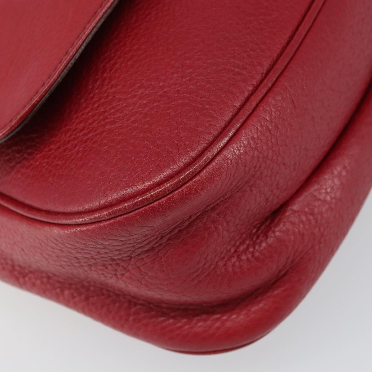 Salvatore Ferragamo Gancini Leather, Red, Leather, Shoulder Bag