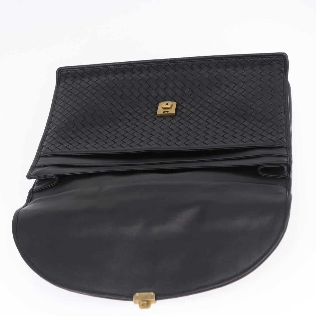 Bottega Veneta Envelope Intrecciato Nappa, Black, Leather, Briefcase