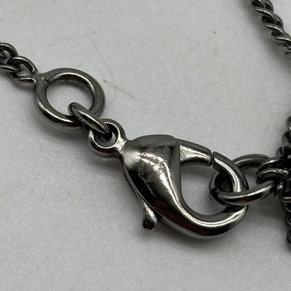 Chanel CC Heart Pendant Metal and Crystal Embellished Resin, Silver, Silver, Necklace