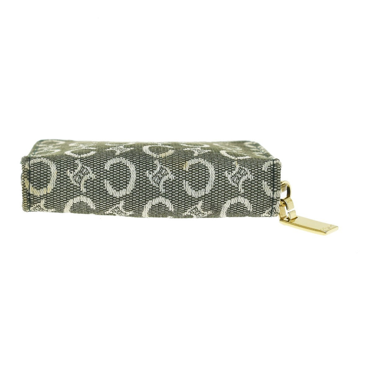 Celine Zipped Around Canvas, Green, Canvas, Wallet