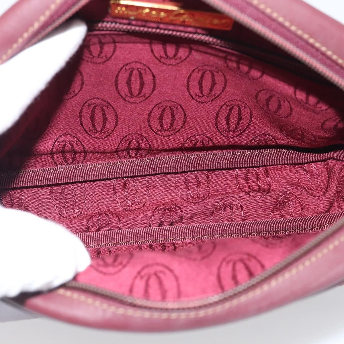 Cartier Must de Cartier Leather, Burgundy, Leather, Shoulder Bag